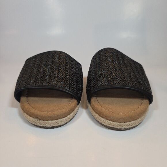 AEROSOLES Women's Denville Black Espadrille Flat Slide Sandals Size 8 - Picture 3 of 5